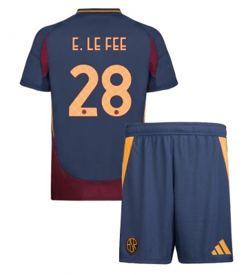 AS Roma Enzo Le Fee #28 Tercera Equipación Niños 2024-25 Manga Corta (+ Pantalones cortos)